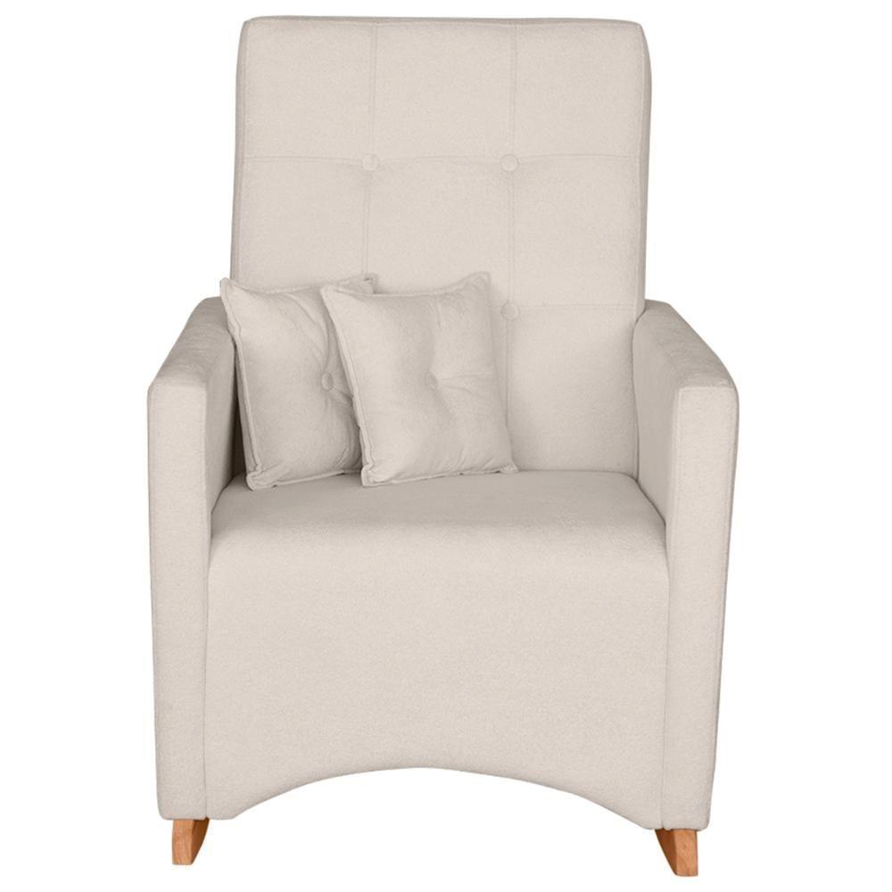 Poltrona Amamentação Base Balanço E Puff Lola Bouclê Off F03 - Mpozenato - 5