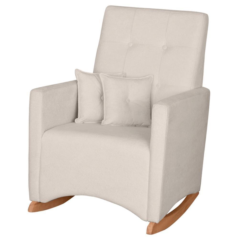 Poltrona Amamentação Base Balanço E Puff Lola Bouclê Off F03 - Mpozenato - 7