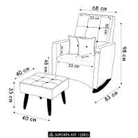 Poltrona Amamentação Base Balanço E Puff Lola Bouclê Off F03 - Mpozenato