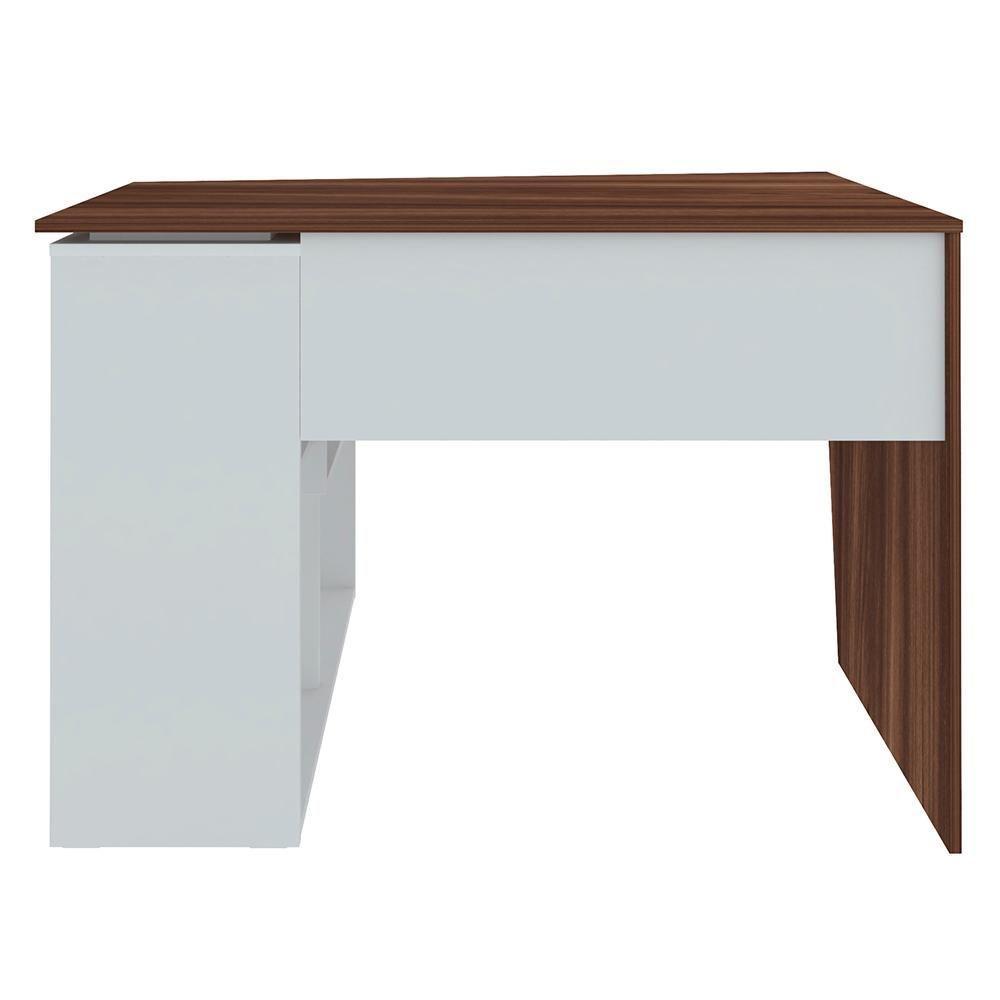 Kit 2 Mesas Escrivaninha 2 Em 1 Com Nichos Arbo A06 Ipê/branco - Mpozenato - 6