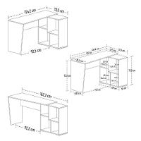 Kit 2 Mesas Escrivaninha 2 Em 1 Com Nichos Arbo A06 Ipê/branco - Mpozenato