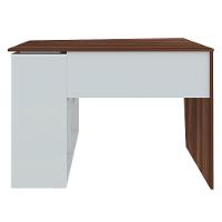 Kit 2 Mesas Escrivaninha 2 Em 1 Com Nichos Arbo A06 Ipê/branco - Mpozenato - 6