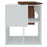 Kit 2 Mesas Escrivaninha 2 Em 1 Com Nichos Arbo A06 Ipê/branco - Mpozenato - 7