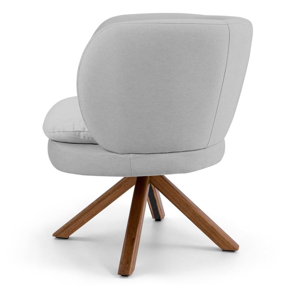 Kit 2 Poltronas Decorativas Giratória Base Giromad Melissa D-315 Linho Cinza Claro - Domi - 5