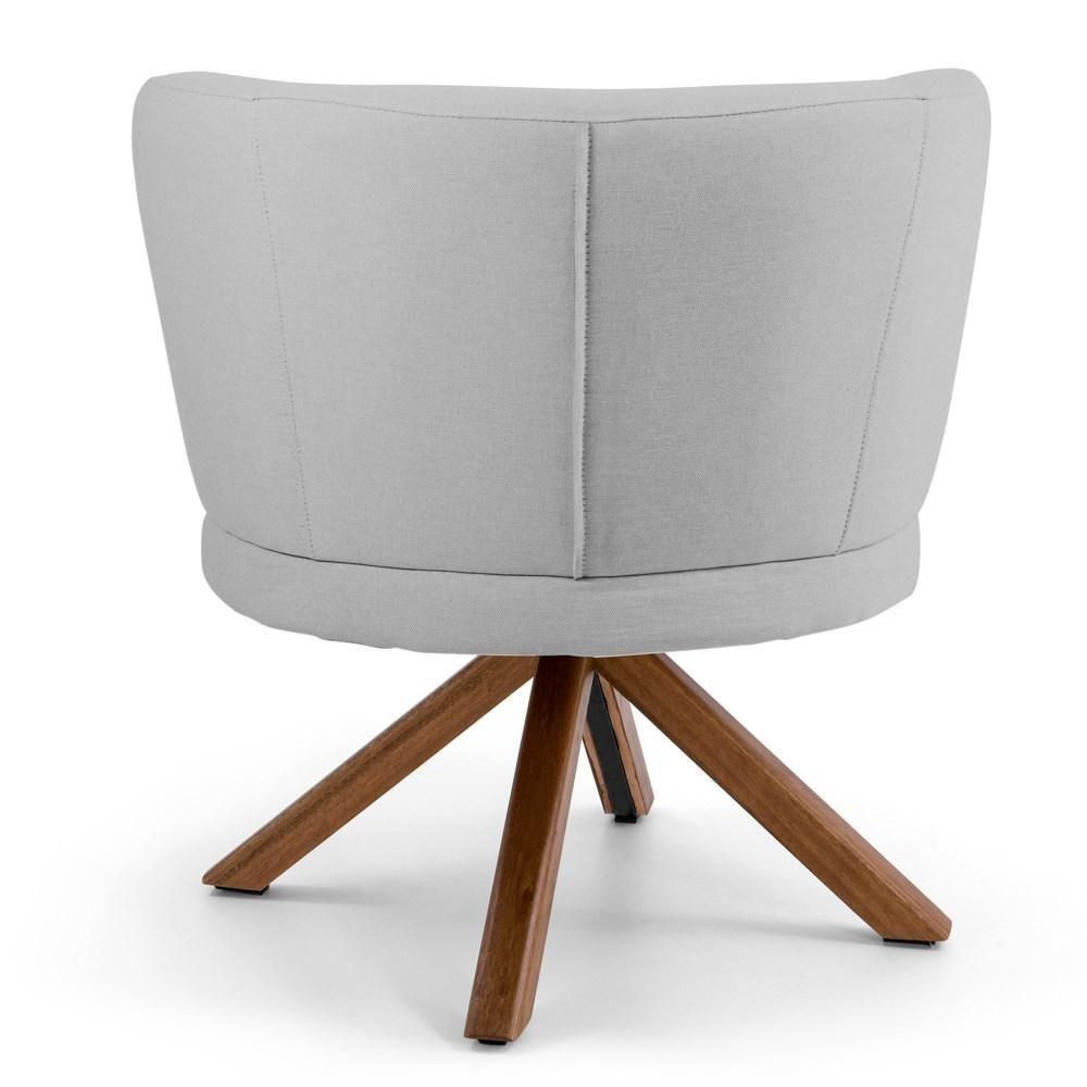 Kit 2 Poltronas Decorativas Giratória Base Giromad Melissa D-315 Linho Cinza Claro - Domi - 6