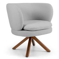 Kit 2 Poltronas Decorativas Giratória Base Giromad Melissa D-315 Linho Cinza Claro - Domi - 2