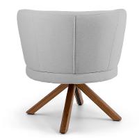 Kit 2 Poltronas Decorativas Giratória Base Giromad Melissa D-315 Linho Cinza Claro - Domi - 6