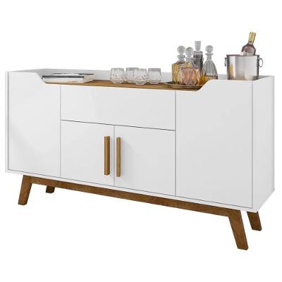 Balcão Aparador Buffet 4 Portas 1 Gaveta Future Branco/cinamomo - Bechara