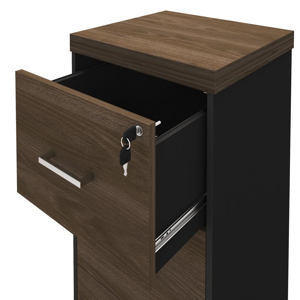 Armário Para Pasta Suspensa Tamburato A06 Marrom/preto - Mpozenato - 3