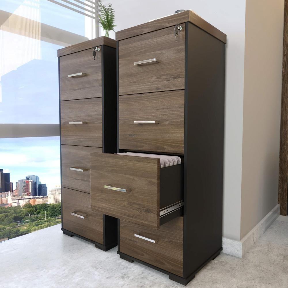 Armário Para Pasta Suspensa Tamburato A06 Marrom/preto - Mpozenato - 5