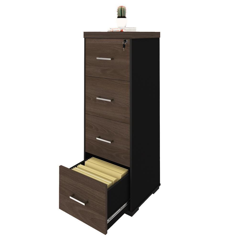 Armário Para Pasta Suspensa Tamburato A06 Marrom/preto - Mpozenato - 8