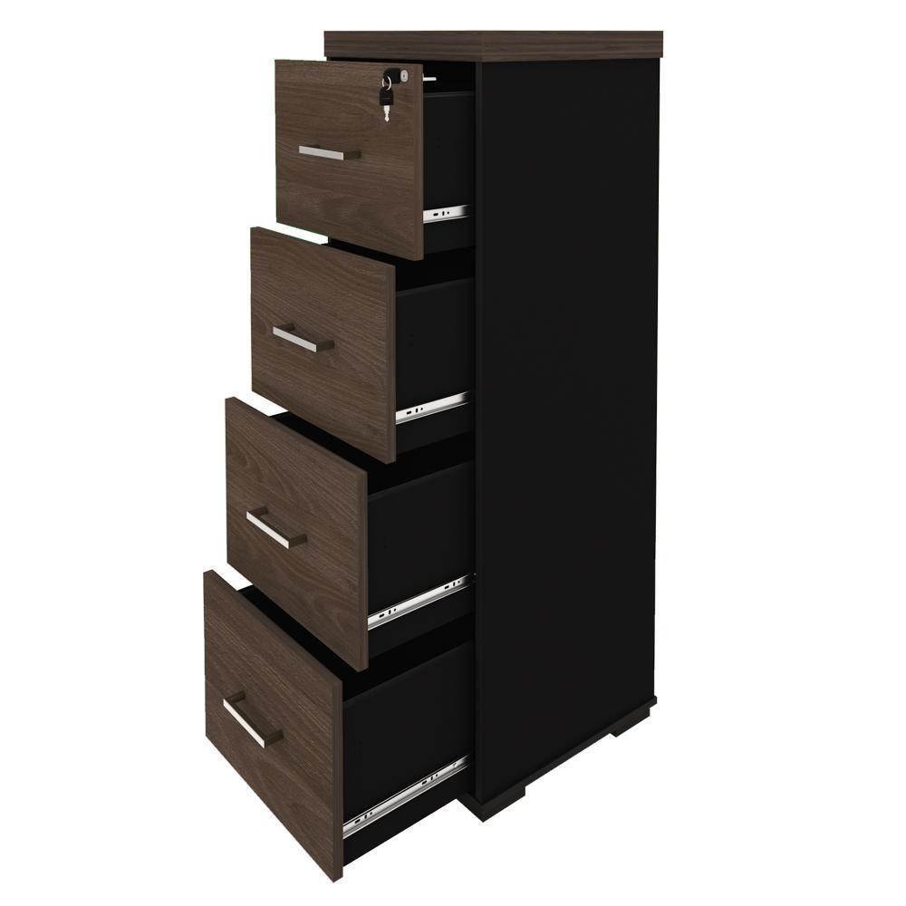 Armário Para Pasta Suspensa Tamburato A06 Marrom/preto - Mpozenato - 9