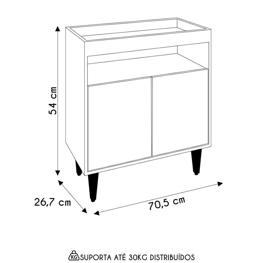 Balcão Aparador Buffet Cantinho Do Café 71cm Lice Z34 Freijó/branco - Mpozenato - 4