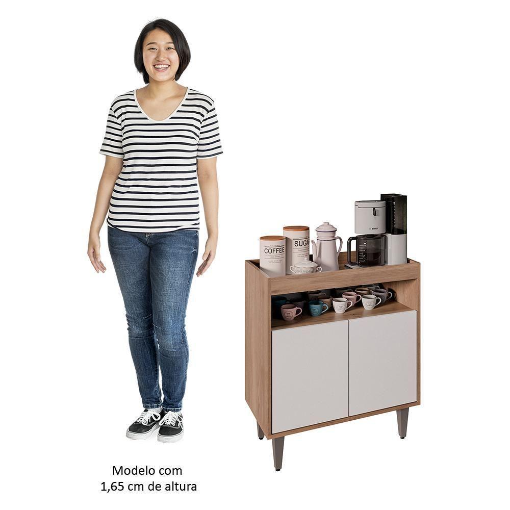 Balcão Aparador Buffet Cantinho Do Café 71cm Lice Z34 Freijó/branco - Mpozenato - 5