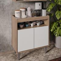 Balcão Aparador Buffet Cantinho Do Café 71cm Lice Z34 Freijó/branco - Mpozenato - 2