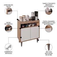 Balcão Aparador Buffet Cantinho Do Café 71cm Lice Z34 Freijó/branco - Mpozenato - 3