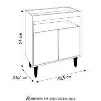 Balcão Aparador Buffet Cantinho Do Café 71cm Lice Z34 Freijó/branco - Mpozenato