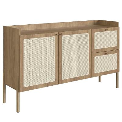 Balcão Aparador Buffet Pés De Madeira Arlo A10 Hanover - Mpozenato