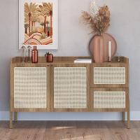 Balcão Aparador Buffet Pés De Madeira Arlo A10 Hanover - Mpozenato - 2