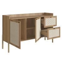 Balcão Aparador Buffet Pés De Madeira Arlo A10 Hanover - Mpozenato - 5