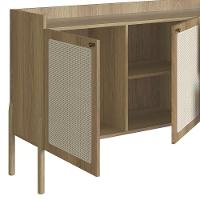 Balcão Aparador Buffet Pés De Madeira Arlo A10 Hanover - Mpozenato - 7