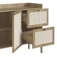 Balcão Aparador Buffet Pés De Madeira Arlo A10 Hanover - Mpozenato - 8