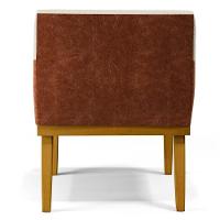 Kit 2 Poltronas Decorativas Vitória W01 Linho Bege/ Sintético Camel - Mpozenato - 6