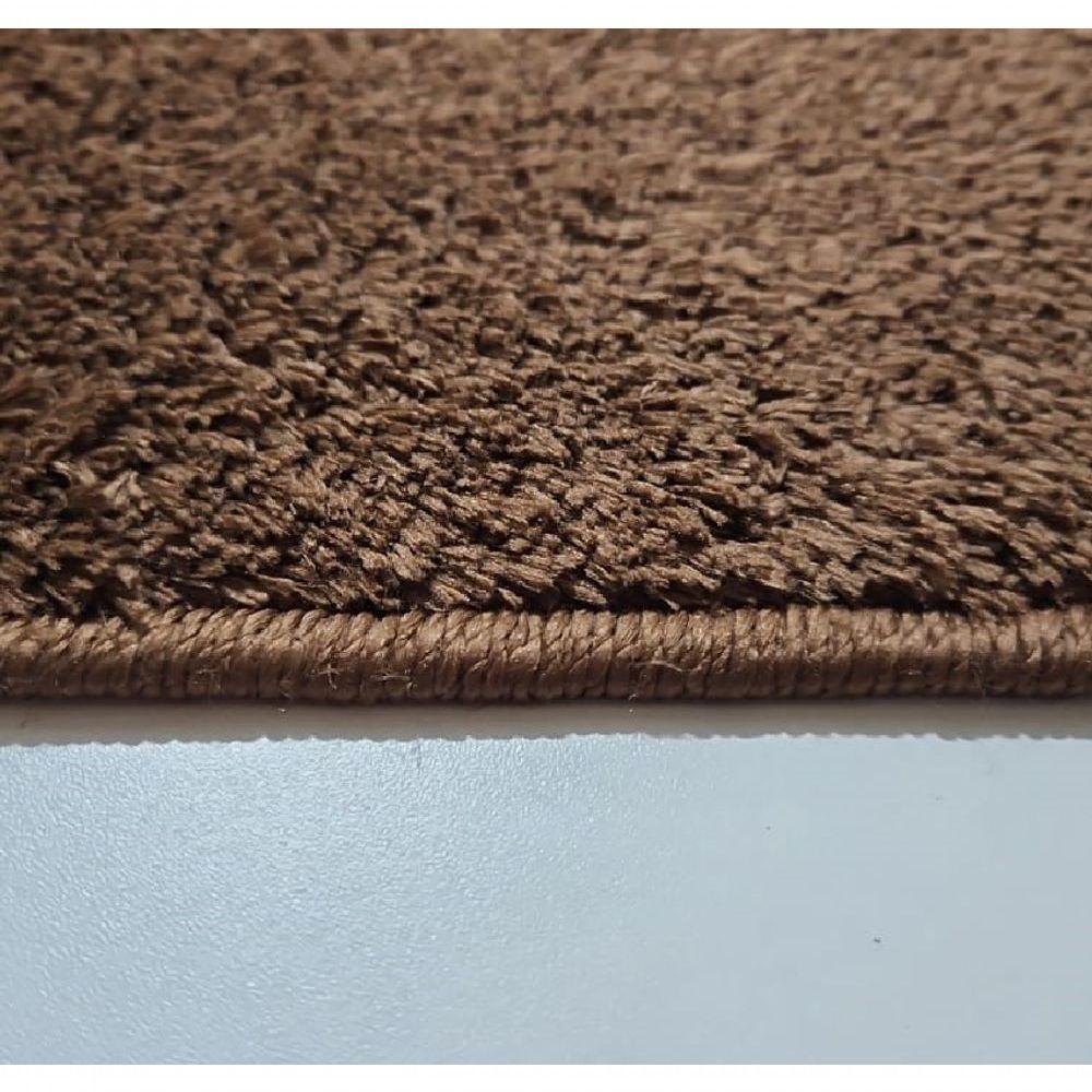 Kit Cozinha 3 Pçs Classic Tapete Passadeira Shaggy Antider Marrom - 4