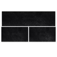 Kit Cozinha 3 Pçs Tapete Passadeira Em Carpete Aveludado Preto - 1