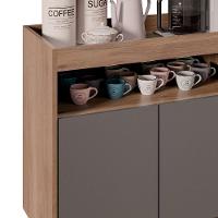 Balcão Aparador Buffet Cantinho Do Café 71cm Lice Z34 Freijó/grafite - Mpozenato - 6