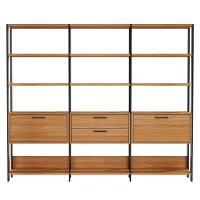 Estante Alta Estilo Industrial 2 Portas 2 Gavetas E93 Freijó/preto Fosco - Pradel - 3