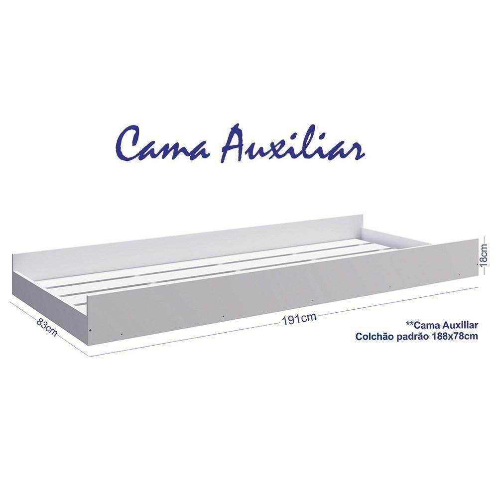 Cama Auxiliar Com Rodízios Bb692 Branco - Completa Móveis - 3