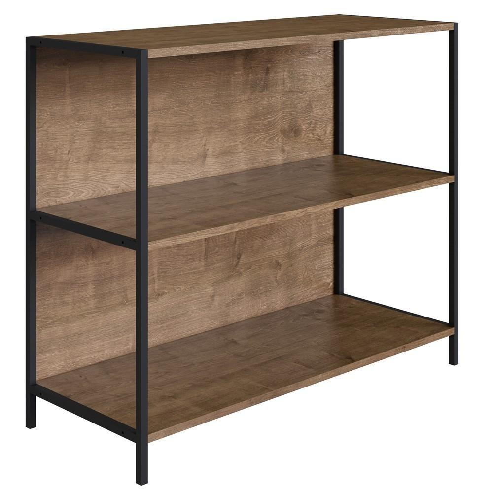 Estante Aparador Estilo Industrial Steel Quadra 27868 Vermont Base Preta - Artesano - 1