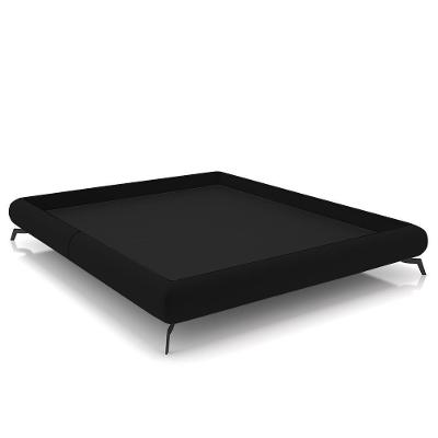 Cama Queen Base Box 158x198cm Pés De Ferro Cold P02 Veludo Preto - Mpozenato
