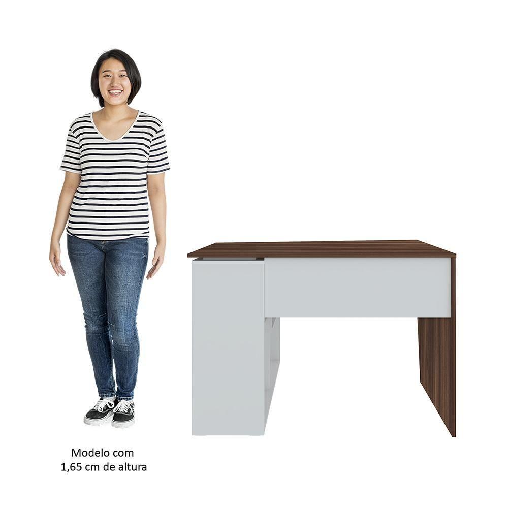 Conjunto Escritório Home Office 4 Peças Look A06 Branco/ipê - Mpozenato - 8