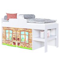 Cama Elevada Com Cortina Imaginação Meu Fofinho A05 Branco - Mpozenato - 1