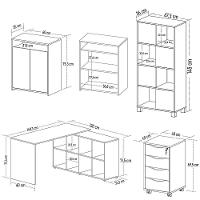 Conjunto Escritório Home Office 4 Peças Mity A06 Branco/carvalho - Mpozenato