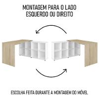 Conjunto Escritório Home Office 4 Peças Mity A06 Branco/carvalho - Mpozenato - 8