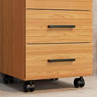 Gaveteiro Com Rodízios 3 Gavetas Estilo Industrial F16 Freijó - Pradel - 3