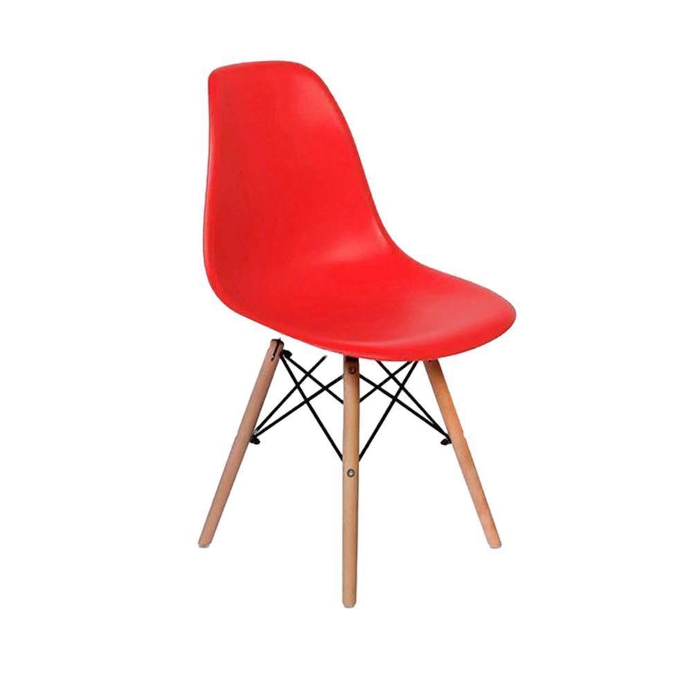 Conjunto Mesa Eames Branca 120cm + 4 Cadeiras Vermelha - 2
