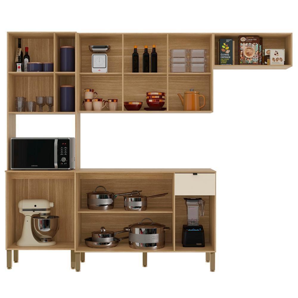 Cozinha Compacta Balcão Com Tampo 120cm Laura Plus Freijó/soft Z06 - Mpozenato - 5