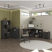 Conjunto Escritório Home Office 4 Peças Nil A06 Preto - Mpozenato - 2