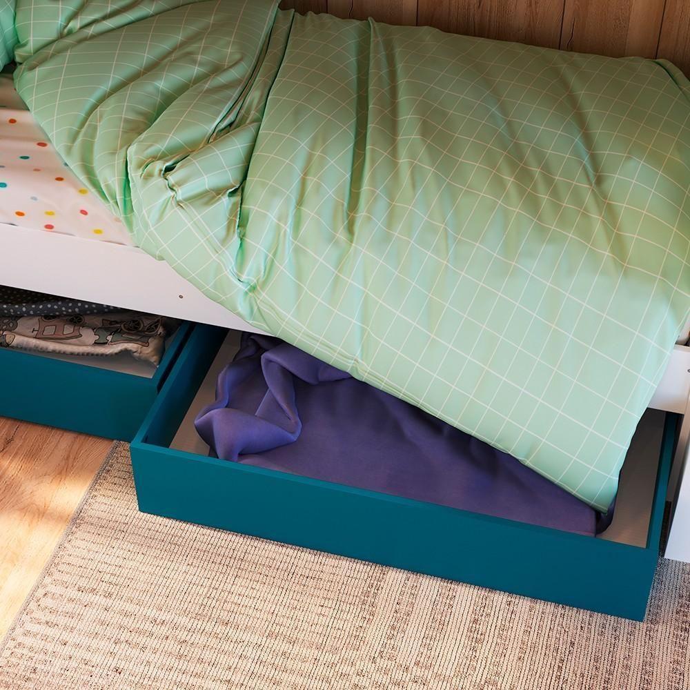 Beliche Infantil Com Escada E 4 Gavetas Infix C06 Branco/azul - Mpozenato - 6