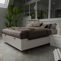 Base Box Baú Para Cama Casal Queen 158x198cm Bipartido Liz S05 Sintético Bege - Mpozenato - 2