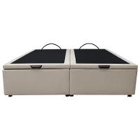 Base Box Baú Para Cama Casal Queen 158x198cm Bipartido Liz S05 Sintético Bege - Mpozenato - 6