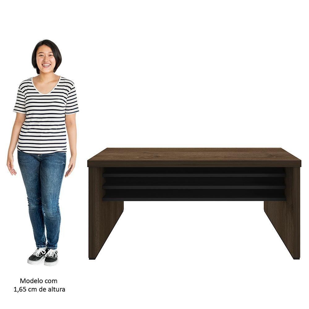 Mesa Para Escritório 160cm E Gaveteiro Com Rodízios Corp A06 Charuto/preto - Mpozenato - 6