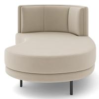 Chaise Longue Divã 164cm Braço Esquerdo Logus D06 Veludo Bege - Mpozenato - 6