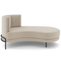 Chaise Longue Divã 164cm Braço Esquerdo Logus D06 Veludo Bege - Mpozenato - 7
