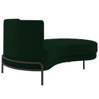 Chaise Longue Divã 164cm Braço Esquerdo Logus D06 Veludo Verde - Mpozenato - 5