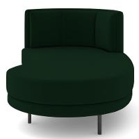 Chaise Longue Divã 164cm Braço Esquerdo Logus D06 Veludo Verde - Mpozenato - 6